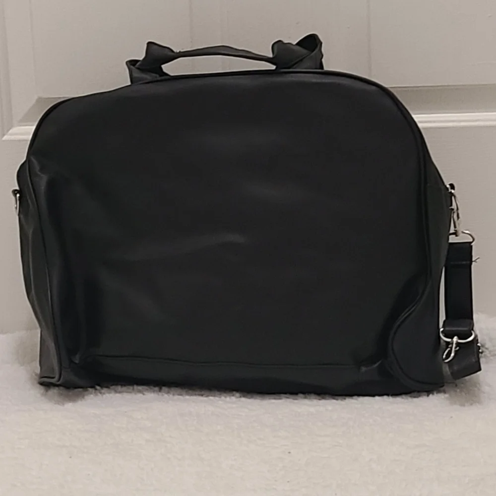 Wonder Nation 5 Piece Black White Checked Faux Fur Vegan Leather Duffle Bag Set - Picture 6 of 6